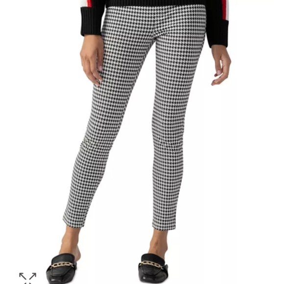 Massini Pants - Massini slim leg skinny Ponte houndstooth plaid Ponte pant